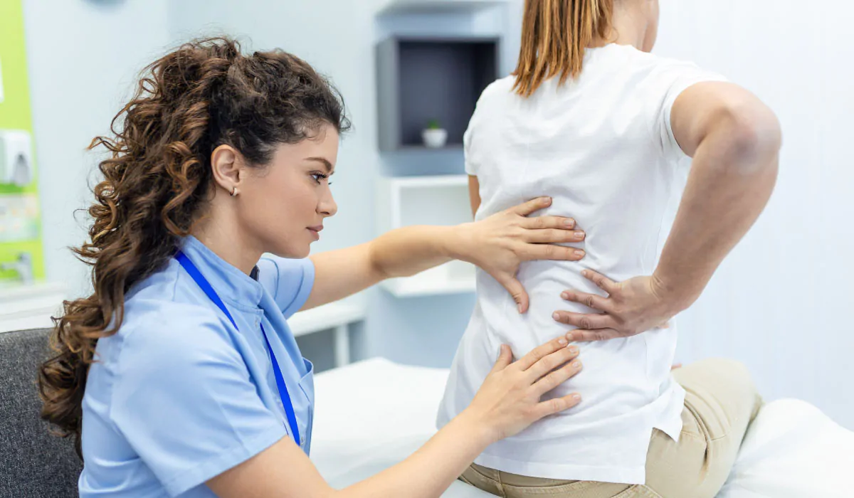 Person receiving deep tissue therapy massage